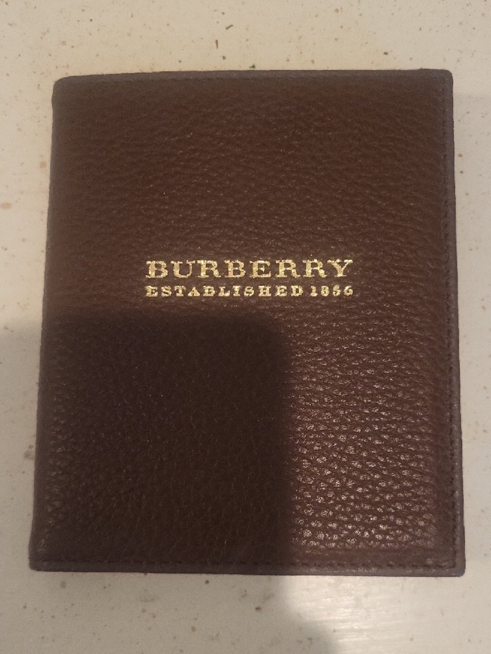 Burberry Brown Leather Notebook Journal Gold Edge Pages Italy Unused - Picture 2 of 7